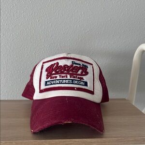 Princess Polly Burgundy and White Vintage Cap